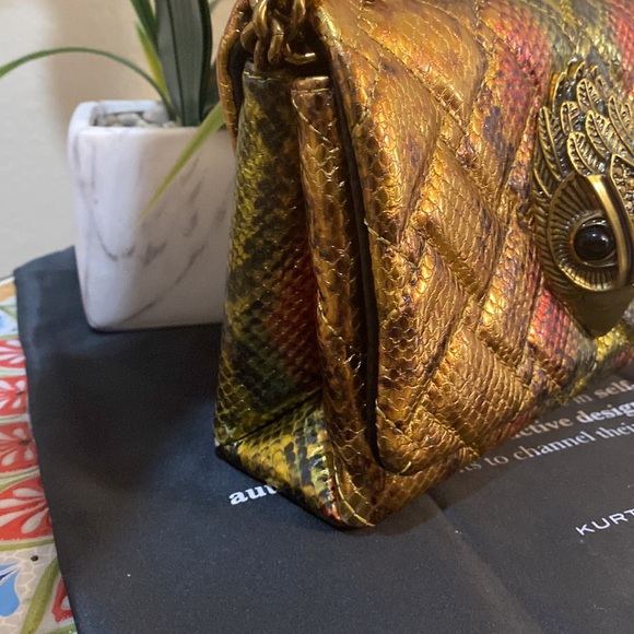 kurt Geiger London Mini Kensington Snake Embossed Leather Convertible Crossbody - Picture 10 of 13